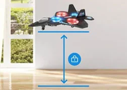 The plane holding its height indoors
